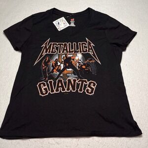 San Francisco Giants Metallica Women's Black T-Shirt Baseball MLB NWT XL